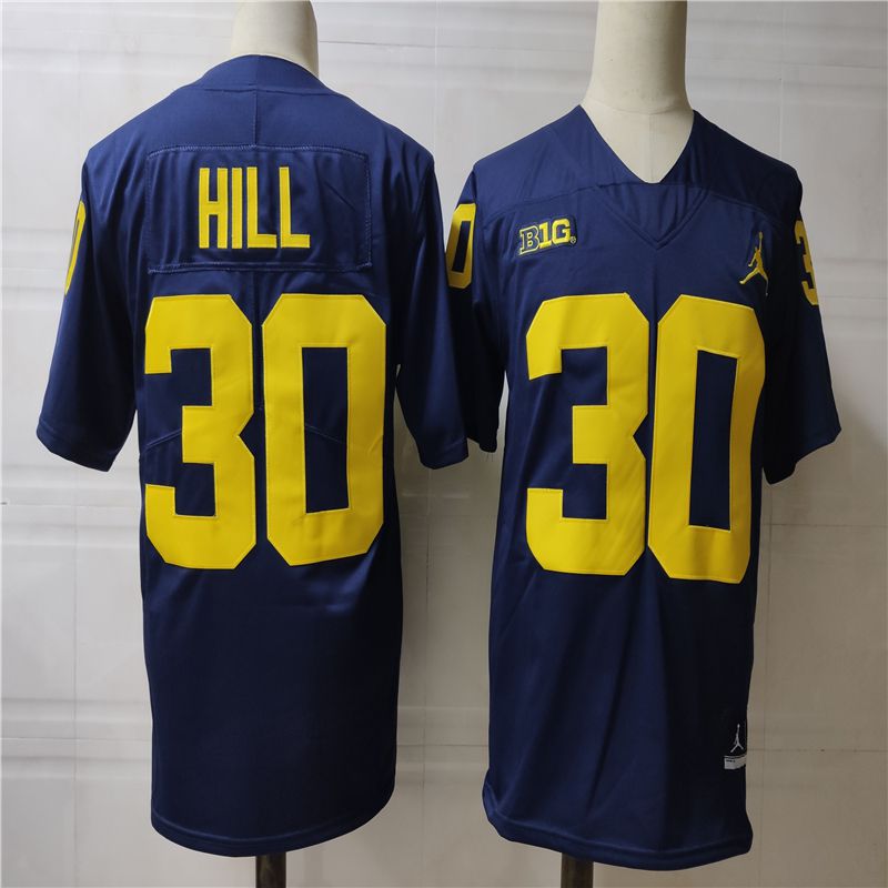 Men Michigan Wolverines #30 Hill Blue 2025 NCAA Jersey